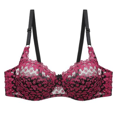 Ультратонкая чашка сексуального кружевного бюстгальтера с вышивкой, чашка CD большой бюстгальтер для полных женщин нижнее белье