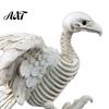 Distressed Texture Bone Figurine Halloween Vulture Skeleton Statue, Realistic Bird for Vintage Off-White Sculpture Home Decor, Spooky Tabletop