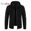 Long Sleeve Sweater Men's Hooded Knit Thickening and Fleece Soft Slim Fit Cardigan