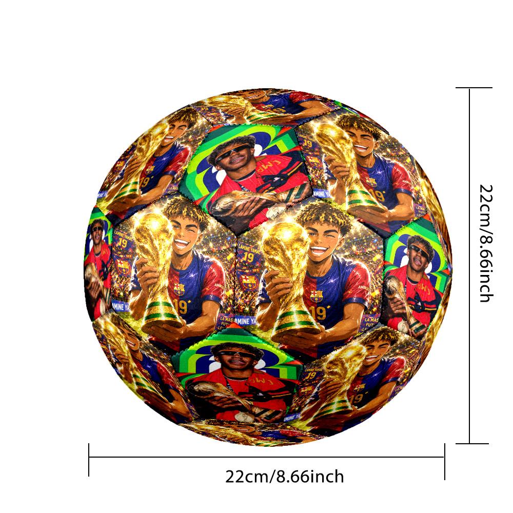 Lamine Yamal's Spain's Soccer Stars Size 5 Soccer Football Machine-Stitched Indoor/Outdoor Universal Football Ideal for Soccer Enthusiasts