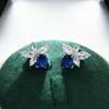 Серьги Бижутерия Имитация Королевского Сапфира Цветок Цветные Сокровища Пусеты Ретро Простые Пусеты Бабочки Женские