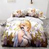 Game Genshin Impact Comforter Bedding Sets Quilt Bed Cover Duvet Cover Pillow Case 2-3 Pieces Sets Kids Adult Size