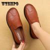 Women's Soft-soled Mother Shoes Comfortable Middle-aged and Elderly Leather Shoes Spring and Autumn Flat Non-slip Grandma Casual Leather Shoes