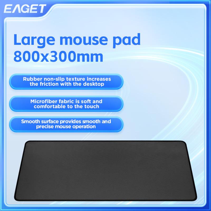 Большой игровой коврик для мыши 31,5 x 11,8 дюймов Нескользящая основа с прошитыми краями Игровой коврик для мыши для ноутбука Совместим с лазерными и оптическими мышами - Черный