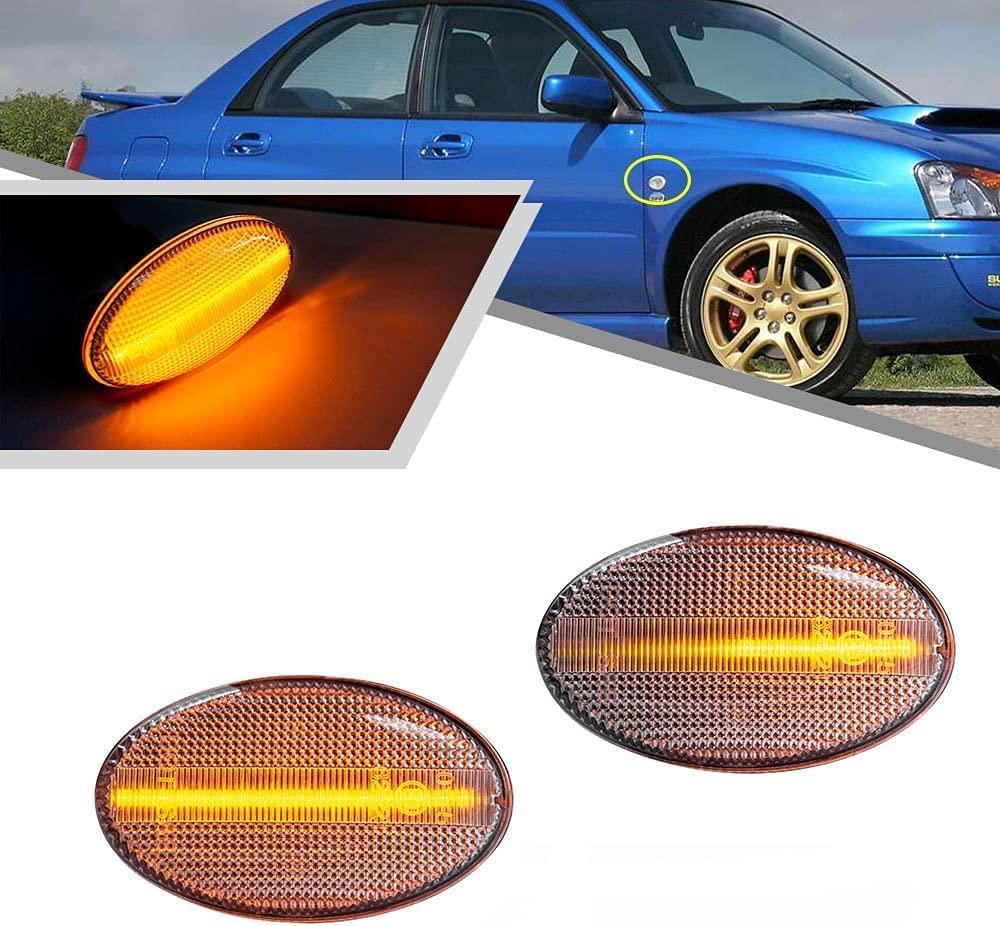 Совместимый с Subaru Impreza GD Legacy BE Filester SF5 Pleo RA Vivio KK KW KY Волокно Светодиодный Последовательный Поворотник на Крыло Передний Боковой Маркер Поворотник с Прозрачной Линзой
