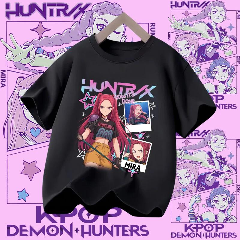 Kpop Demon Hunters Parent Child Halloween Kpop Demon Hunters TShirt Harajuku Casual Fashion Polyester Kid's Tshirt Cosplay Clothing