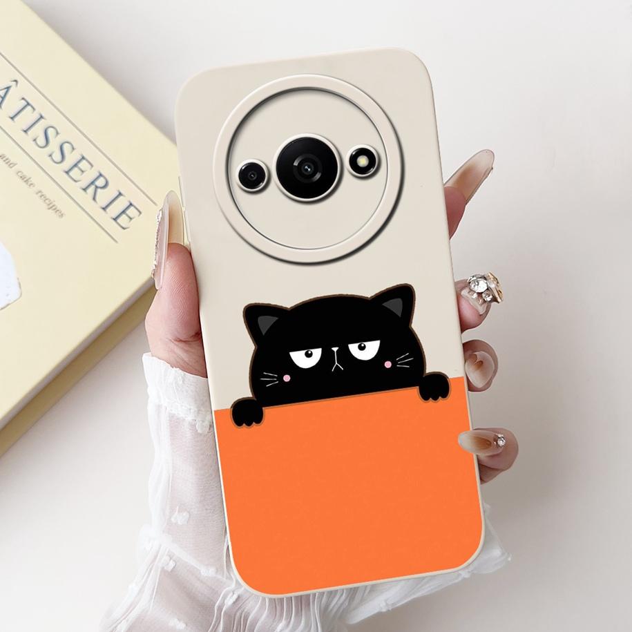 Чехол для Xiaomi Redmi A3 2024 Новый Модный Квадратный Силиконовый Цветочный Чехол для Защиты Объектива Камеры для Xiaomi Poco C61 RedmiA3 Бампер
