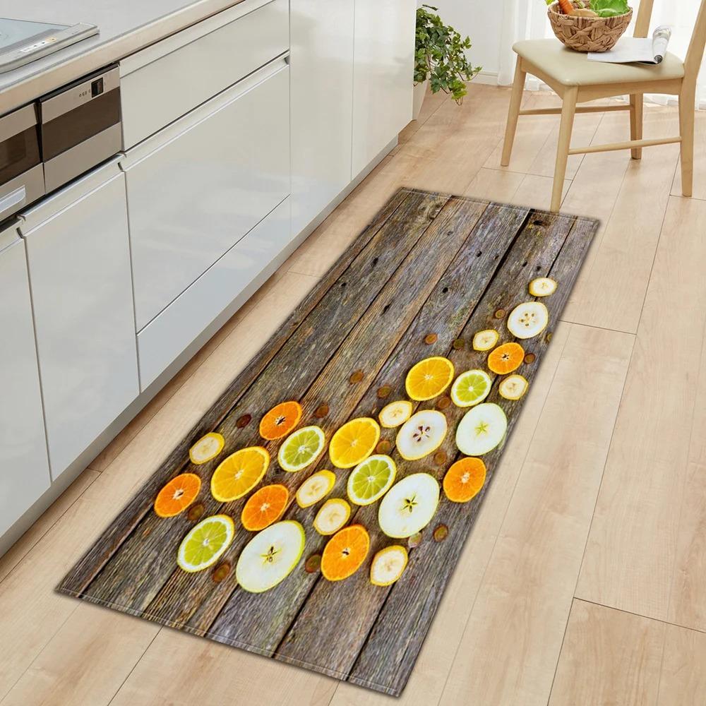 Коврик для пола для дома, кухни, с фруктовым узором, коврик для пола для украшения двери