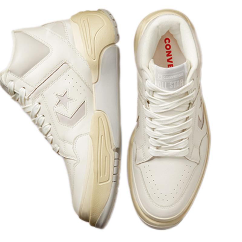 Converse Оружие cx Кожа Легкий Тканый Ретро Средний верх Ретро Баскетбольные кроссовки Унисекс Молочно-белый