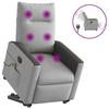 VidaXL Electric Massage Recliner Armchair Cloud Grey Fabric 3324072