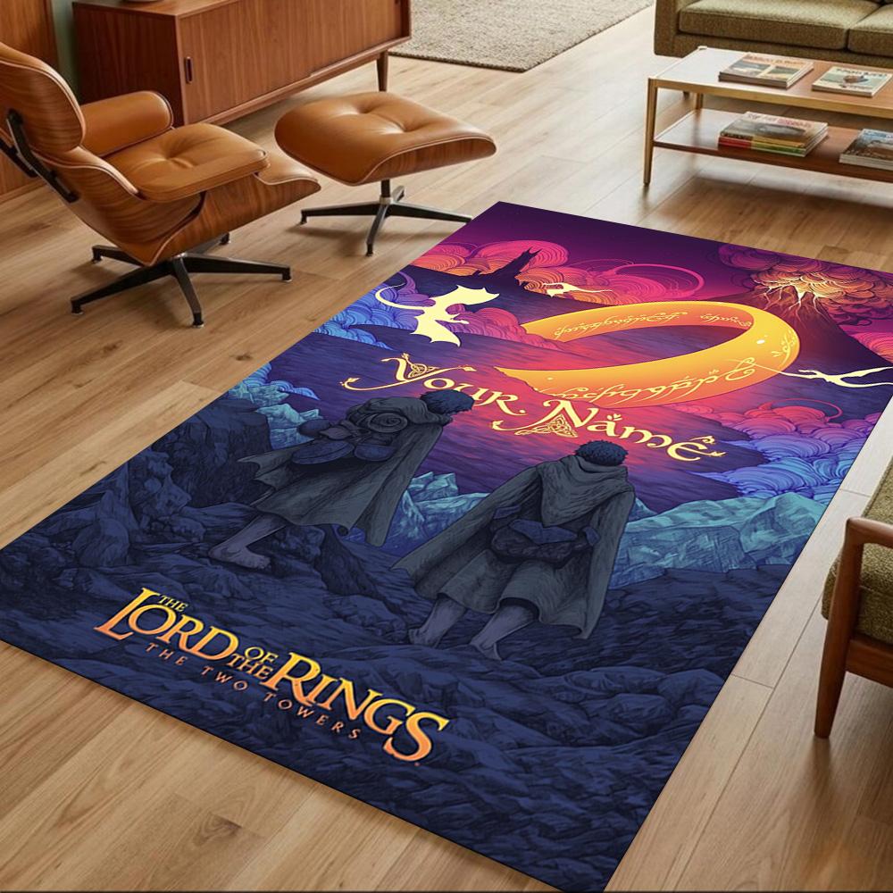 Lord Rings Customize Your Name Carpet Perfect for Balcony Entryway Kitchen Dormitory Anti-slip Rug Office home decor