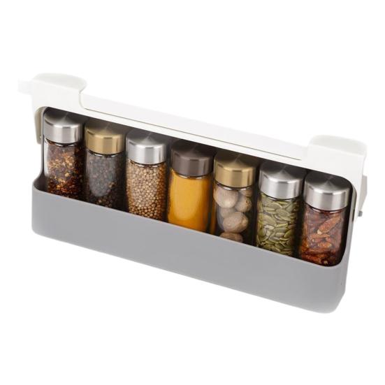 Kitchen Spice Rack Wall-mounted Spice Organizer Plastic Seasoning Bottle Holder Pantry Organization Rack