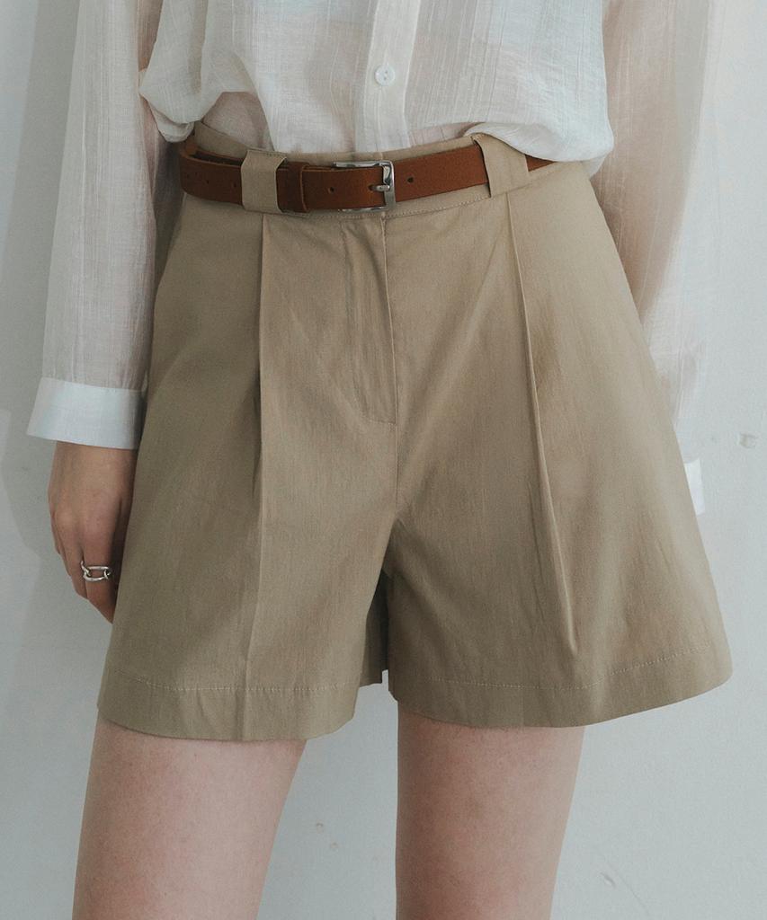 NON AND NON Classic Pintuck Cotton Half Pants(Linen-Like)_Nhpt6525