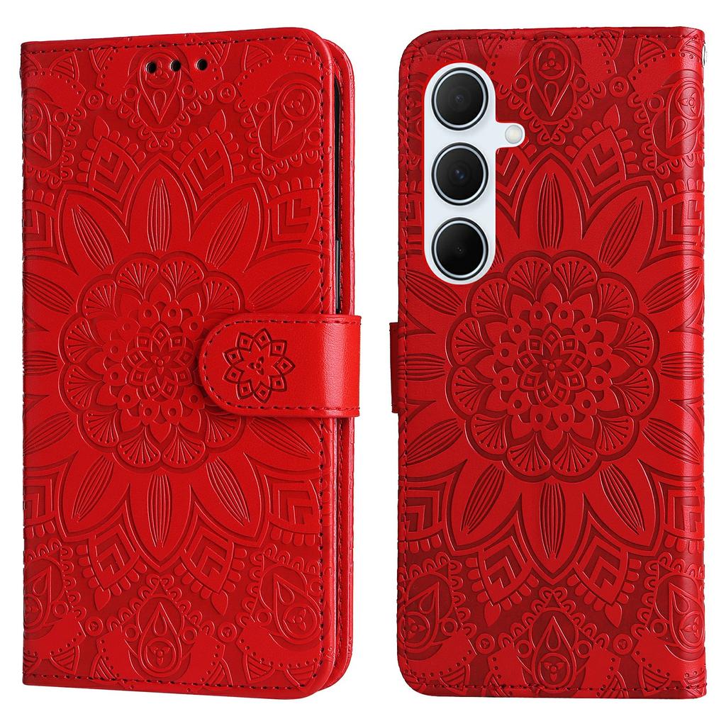 For Samsung Galaxy A56 5G Case Sunflower Imprint Leather Wallet Phone Cover