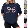 Женская повседневная футболка с принтом, пуловер с круглым вырезом, топ с короткими рукавами