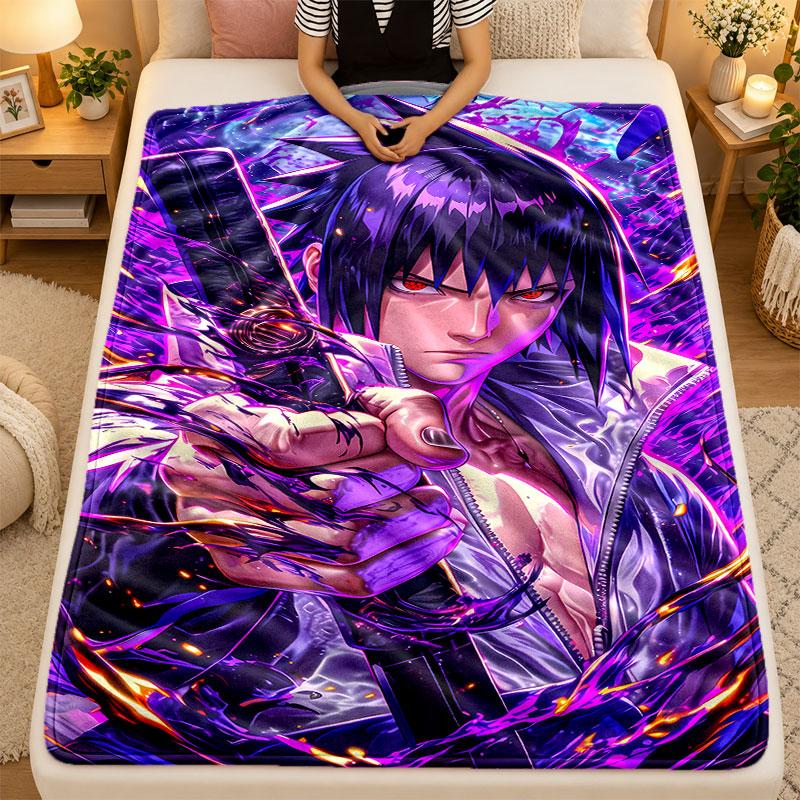 Flannel BlanketSasuke Uchiha Warm Soft Throw Blanket for Indoor Sofa Bed Living Room Use