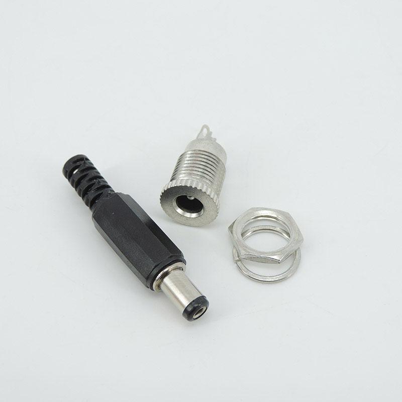 5.5mmx2.1mm DC Power Jack Male Female Socket Panel Mount Connector Dust Cover Metal DC Male Plug 5.5*2.5mm 2.5mm 2.1mm DC099
