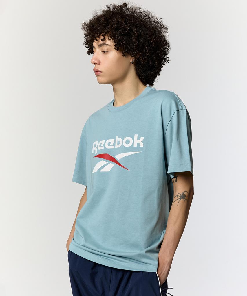 Reebok Футболка Essentials с большим логотипом - Небесно-голубой