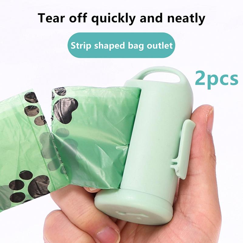 2Pcs Dog Poop Bag Carrier Portable Pet Waste Bag Dispenser Simple Stylish Dog Garbage Holder Dispensers Cleaning Supplies