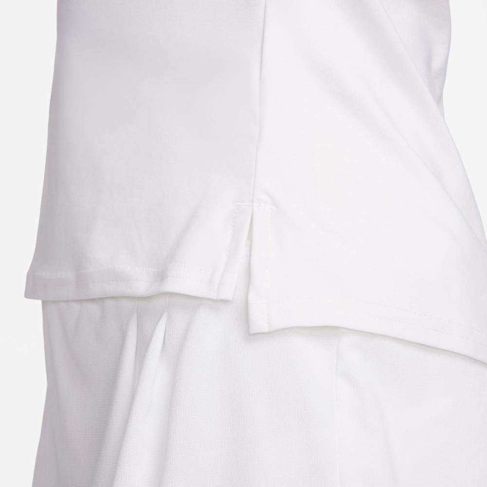 Nike Однотонная повседневная обтягивающая сухая теннисная футболка с длинным рукавом на полумолнии для женщин, топы белого цвета FV0258-100