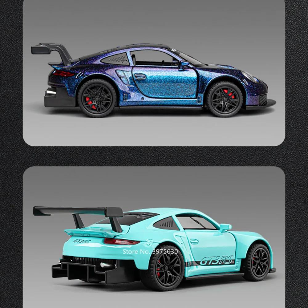 1:32 Металлические литые игрушечные машинки GT3 RS Модели Колесо Оттягивается 4 Двери Открываются Суперкар со Светом Звуком Спортивный Автомобиль Детские Взрослые Подарки