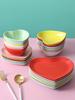 Ceramic Heart-shaped Bowls and Plates Lovers Tableware Peach Heart Dessert Dishes Soup Bowls Cute Dinner Plates Kitchen Utensils