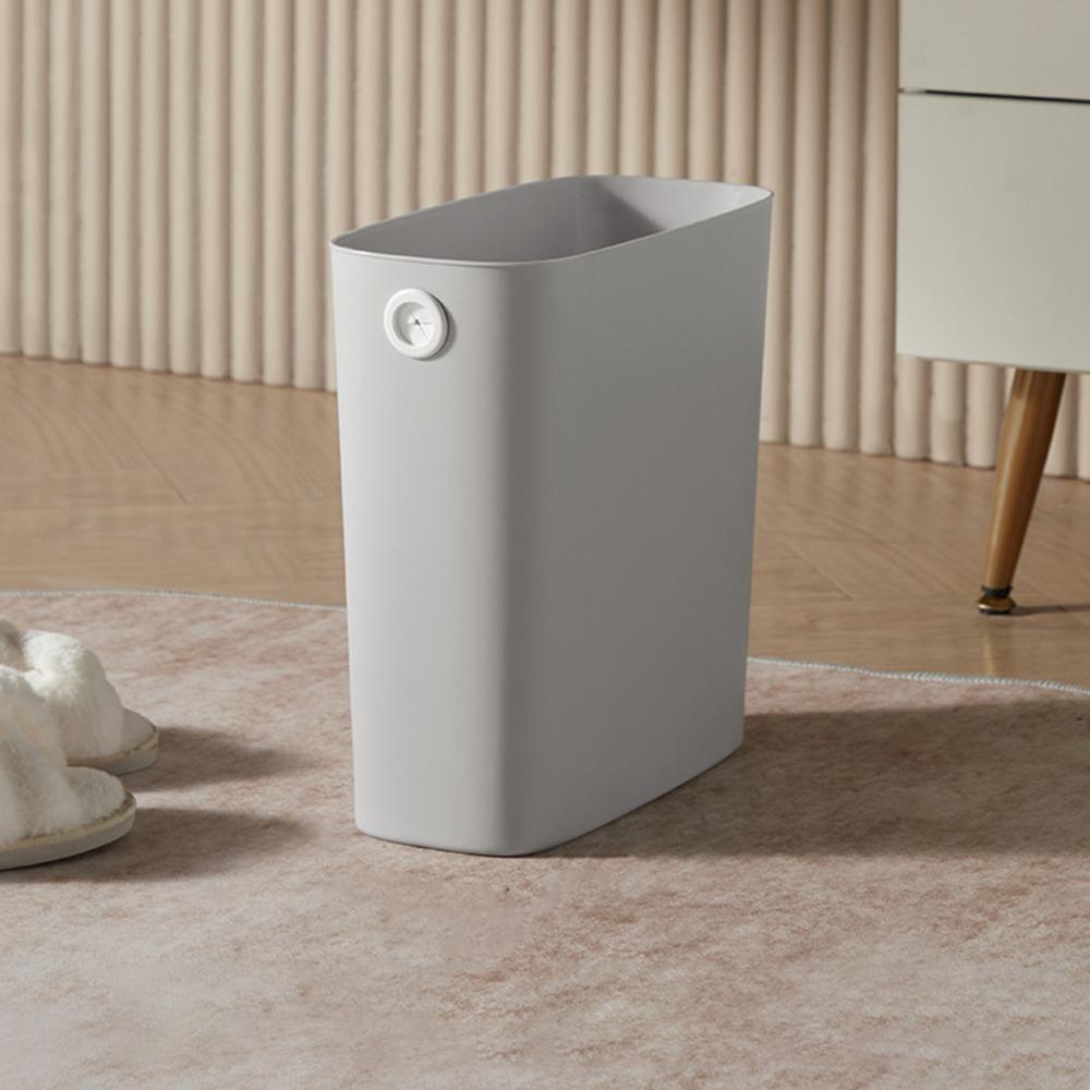 2pcs Warm Grey Small Trash Can Slim Design Indoor Waste Basket Mini Garbage Bin Bathroom