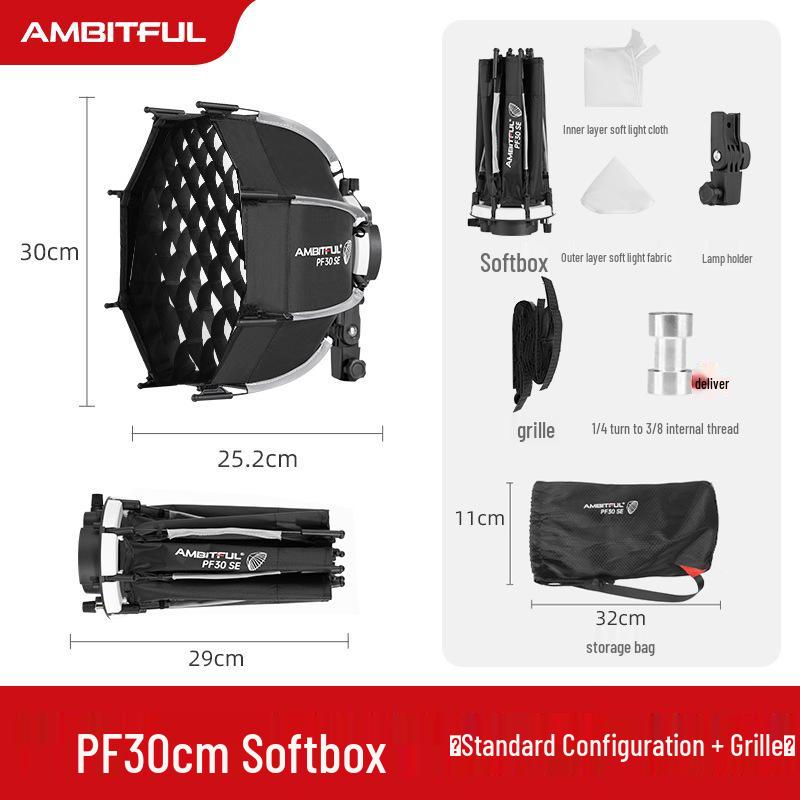 Ambitful Zhijie Восьмиугольный мини-софтбокс с быстрой установкой для вспышки Godox TT520II V1