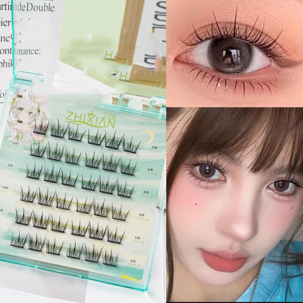 Lashes Extension Glue Free Cluster Eyelashes Fluffy Segmented Eyelashes Bundles  Grafting Lashes