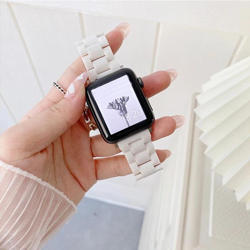 Candy Colored Resin Strap for Apple Watch 49mm 45mm 44mm 42mm 41mm 40 38mm Compatible with iWatch Series 10 9 8 7 se 6 5 3 Ultra