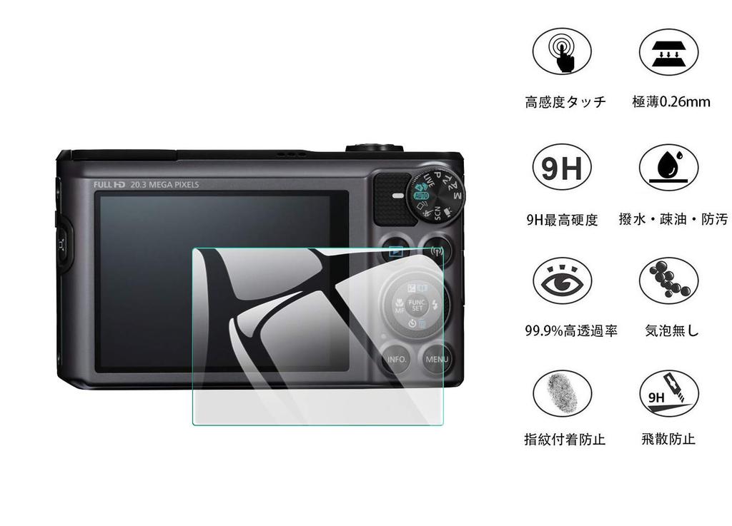 EternalStars Camera Screen Protector with 9H Full and Compatible with the Canon PowerShot SX720 HS 3-Piece Hardness, Coverage,