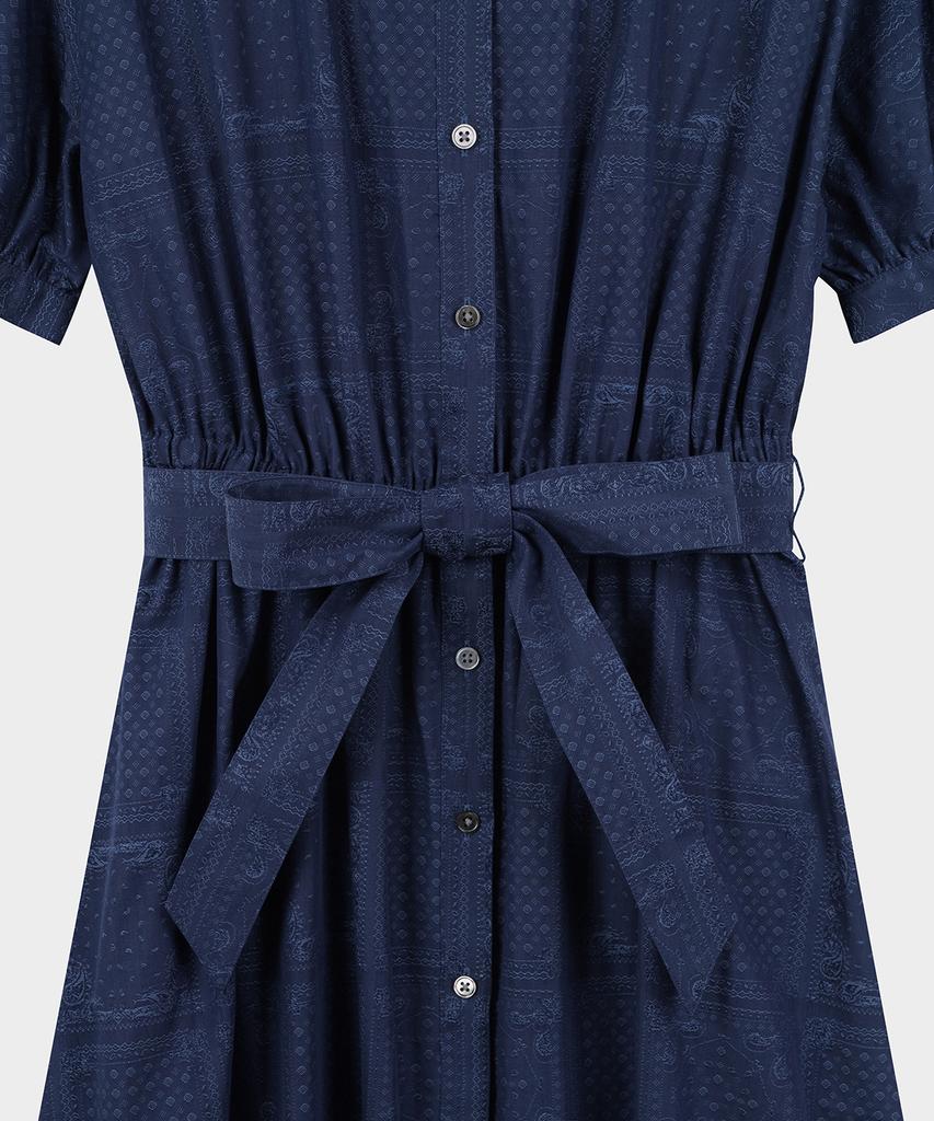 Brooks Brothers [Women'S] Cotton Paisley Short Sleeve Shirt Dress (Blue) (Bbdzwm8156Mfm)