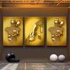 3D золотой эффект, обнимающая пара, металлическая настенная живопись, холст, принт, поцелуи, художественные постеры и принты для гостиной, домашний декор