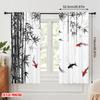 2pcs,2D Plane Printing Curtains&Window Treatment Koi and Bamboo Harmony Versatile Polyester (without Rod) Decorations Inside