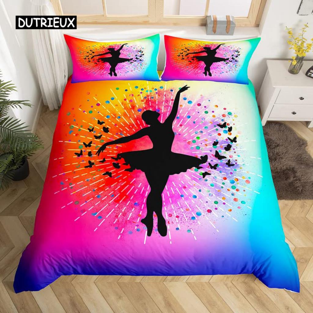 Пододеяльник для балета, комплект постельного белья Love Gymnastics, полиэстер, танцор, музыкальный плед, чехол для вечеринки Popstar, вольные упражнения, декор