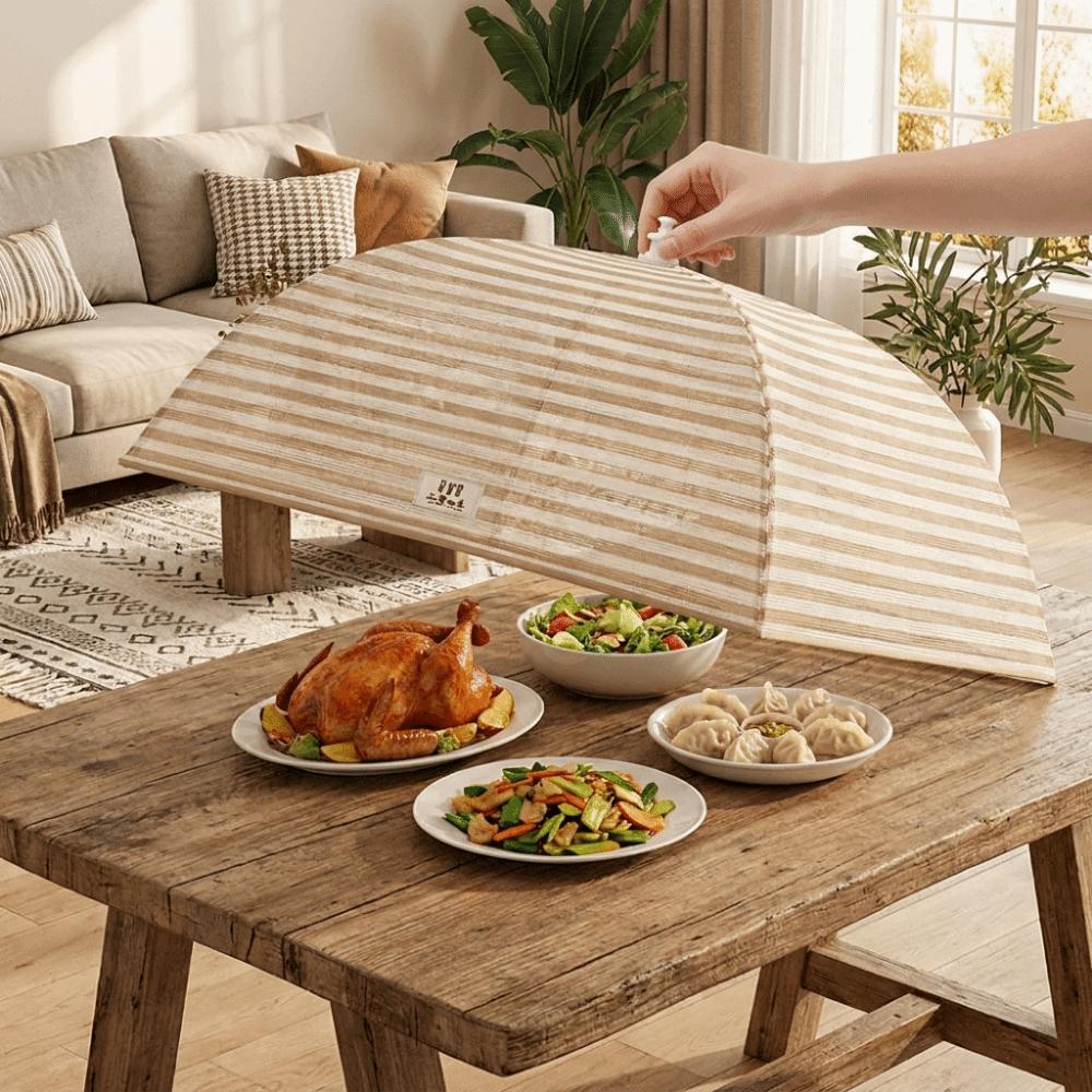 Anti-Mosquito Dish Covers Folding Food Preservation Cover Portable Mesh Food Cover Kitchen