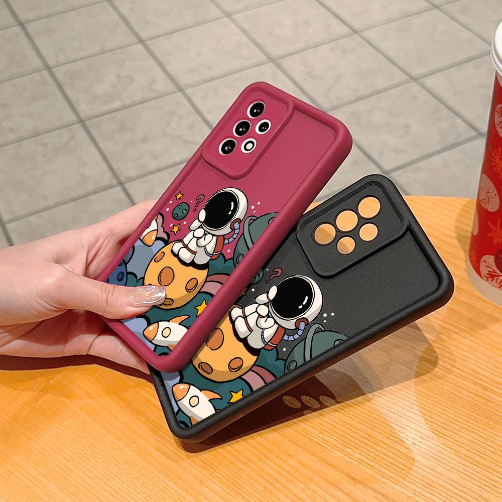 Креативный квадратный чехол для телефона «Космический астронавт» для Realme OPPO Reno VIVO Infinix Tecno Oneplus, полное покрытие камеры, противоударный защитный резиновый чехол