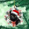 Acrylic Santa Hat Cat Dog Pig Hanging Christmas Decorations Christmas Tree Ornaments  Holiday