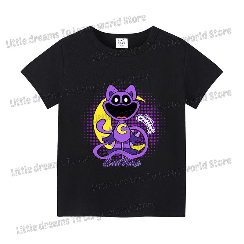 Футболка Smilings Critters для девочек и мальчиков, мультяшная футболка, летние топы с принтом аниме, футболки с коротким рукавом, детская дышащая одежда