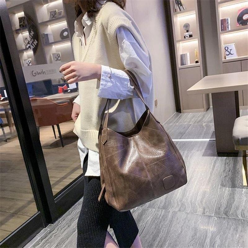 Women's Bags European And American Soft Leather Shoulder Bags Ladies All Match Shoulder Bags Simple Portable Tote Bags