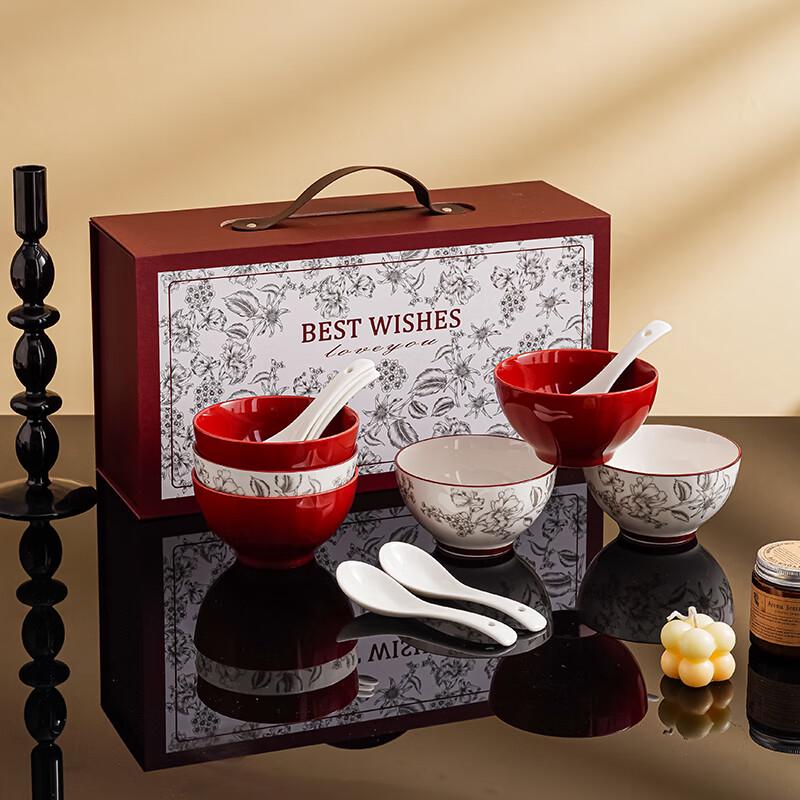 Xiaoyueya Nordic Rose Holiday Ceramic Dinnerware Gift Set