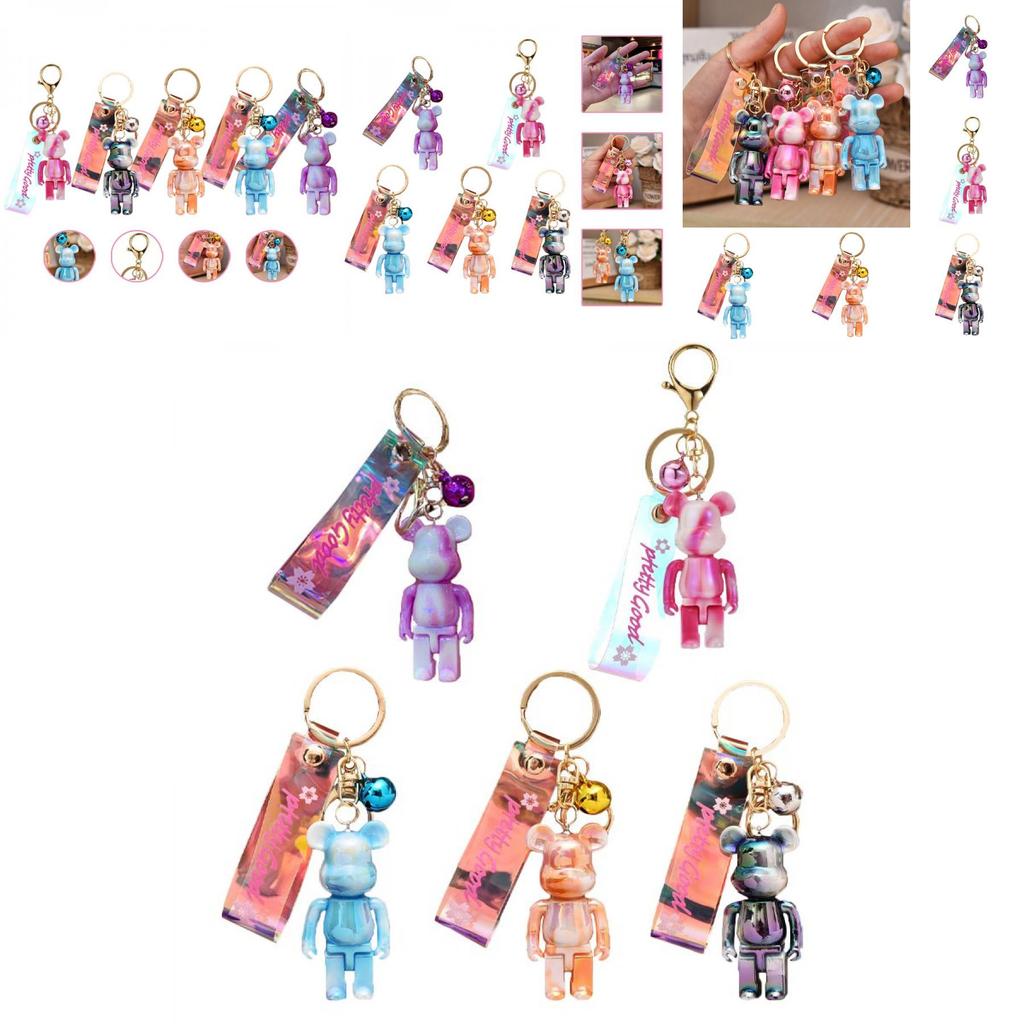 Очаровательный акриловый брелок в виде медвежонка, подвеска для автомобиля, подарок для семьи и друзей