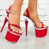 Women's Platform Sandals Fashion Nightclubs High 18CM Car Model Transparent Crystal Sexy Sandals LFD-10368-22
