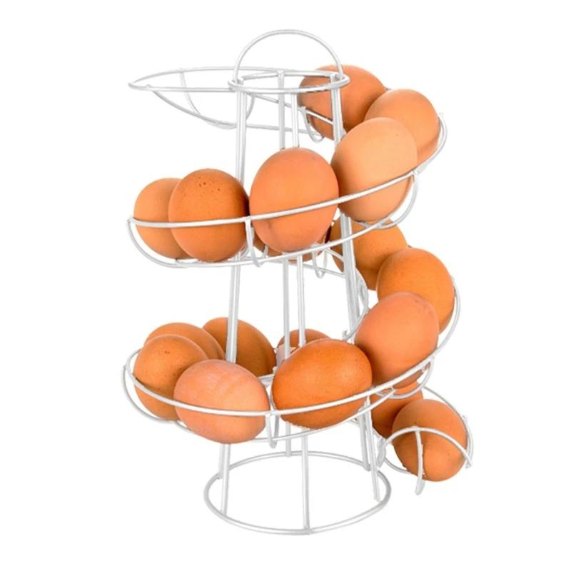 Egg Rack Spiral Storage Egg Skelter Deluxe Spiraling Dispenser Basket Storage Space Multi-functional