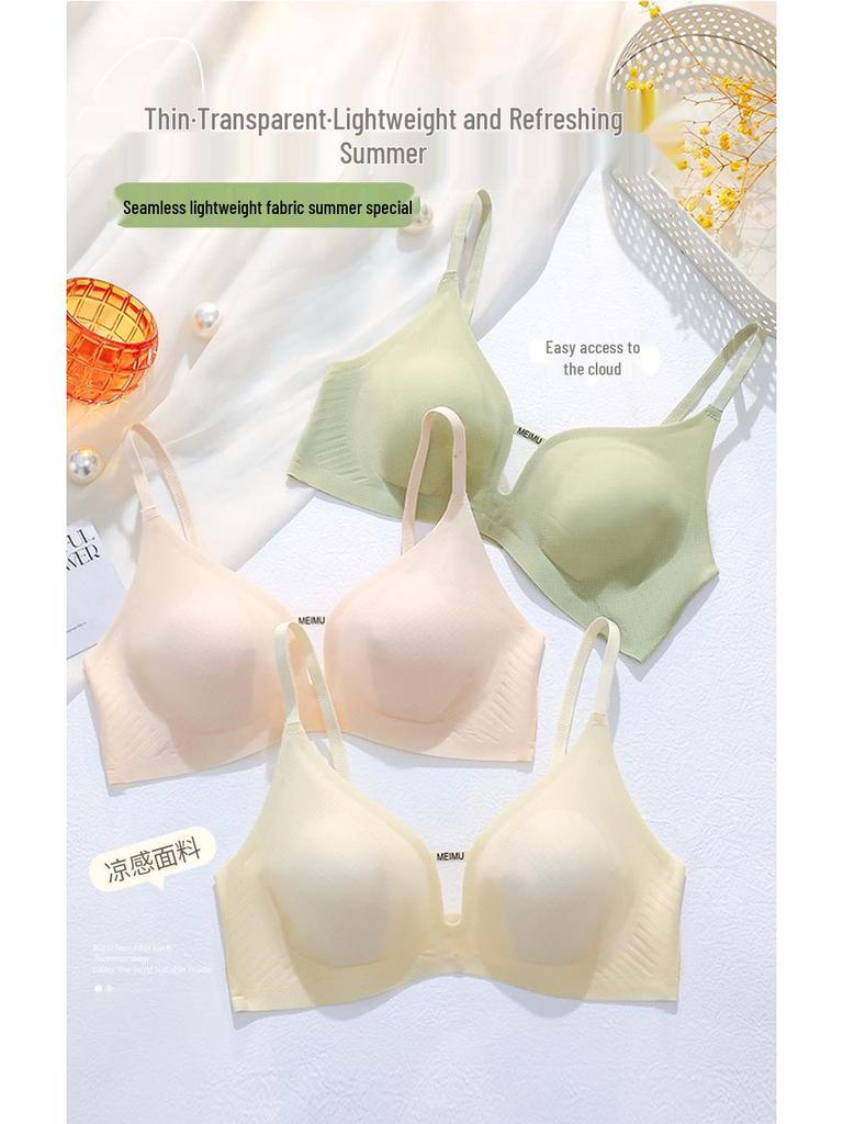 Women's Seamless Ultra-thin Wire-free Bra with Rabbit Ear Cups - Comfortable Large Chest Minimizer