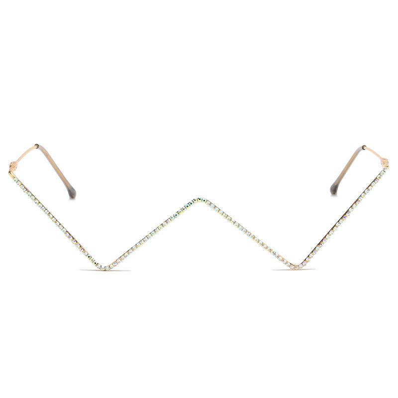 Линейные солнцезащитные очки, модные солнцезащитные очки в маленькой оправе, прозрачные треугольные солнцезащитные очки W-образной формы без деталей