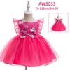 Kids Satin Printed Princess Dress Collection, Halloween Girls Role Play Formal Gown