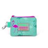 Kids Water Green Neon Pink Flamingo Patterned Coin Purse 21725