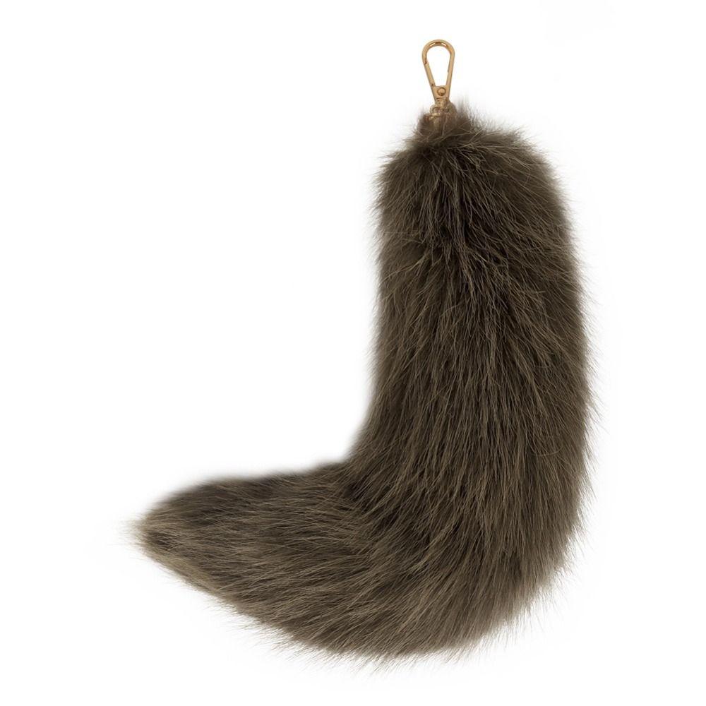 Long Hair Tail Hanging Keychain Bag Charms Plush Tail Keyring Fur Tails Pendant Women Ladies