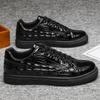 Fashion Men's Shoes Trend All-match 2024 Spring New Casual Shoes All-match Sports Crocodile Pattern Leather Shoes Men's Low-top Shoes